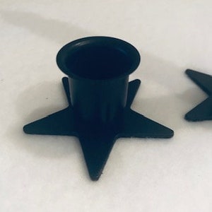 2 Window Taper Candle Holders , Rectangle or Star Taper Candle Holder, Black Iron Holder SOLD IN PAIRS image 5