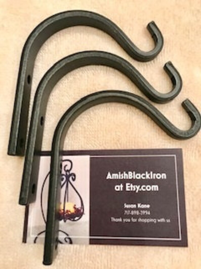 3 Small Handmade Wrought Iron Arch Hooks for a Variety of Needs / Free Shipping image 1