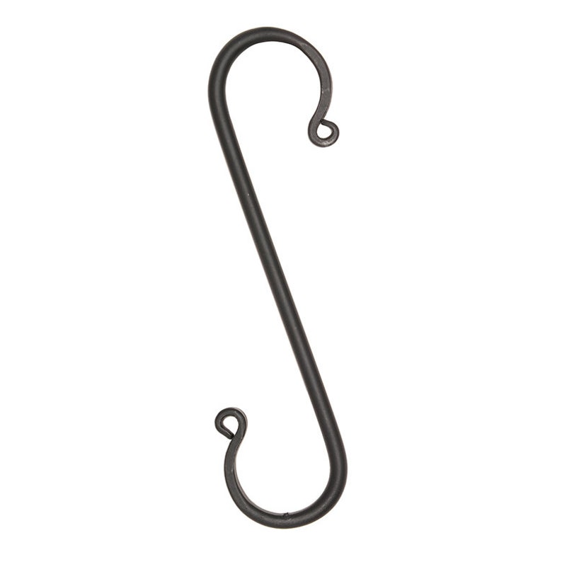 S Hooks , Set of 4 Black Wrought Iron S Hooks in 4 Sizes image 4