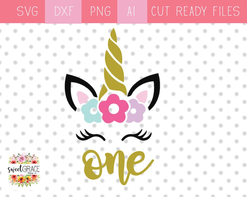 Unicorn One Year Old Birthday SVG 1 First Birthday Girl | Etsy