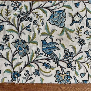 Exotic, Crewel Work Home Decor Fabric - Glorious Jacobean Design With Bright Birds - A Vibrant Addition to Your Home