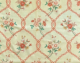 Vintage Bailey & Griffin&#39;s &quot;Les Bouquets&quot;  Home Decor Fabric - A Classic Joan Kaminski Hand Printed Fabric