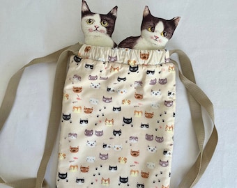 Bag O&#39;Cats - A Quirky Back Pack Full of a Tuxedoed Mama Cat & Kittens -  Purrfect Christmas Gift For the Cat Lover of Any Age