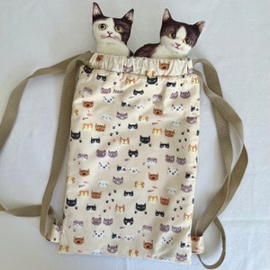 Bag O'Cats - A Quirky Back Pack Full of a Tuxedoed Mama Cat & Kittens -  Purrfect For the Cat Lover of Any Age