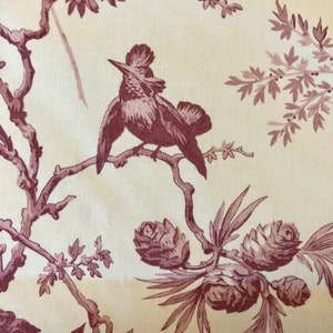 Gorgeous Gaston Y Daniela Flores Y Pajaros Flowers & Birds Home Decor Fabric in Dusky Wine Includes Free Shipping in US image 6