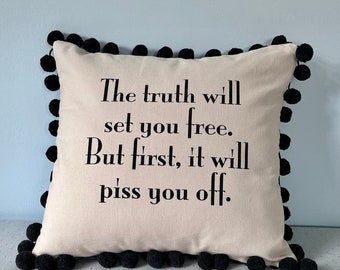 Kussensloop Quote - Black and Tan, Funny Truth Saying
