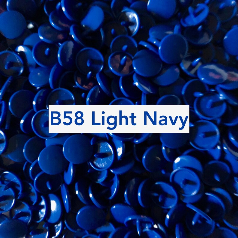 FREE SHIPPING in U.S - Size 20 Glossy KAM Snaps B58 Light Navy Regular Length