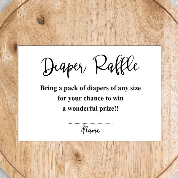 Diaper Raffle Tickets Diaper Raffle Cards Baby Shower Games Insert Etsy