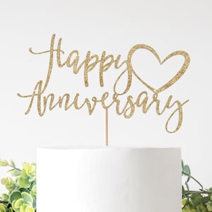 Happy Anniversary SVG, Anniversary Cake Toppers svg, Wedding Cake Topper SVG, Png, Eps, Dxf, Jpeg / AQ42