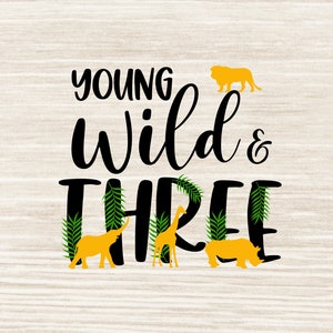 Jeune sauvage et trois anniversaire SVG Troisième anniversaire SVG 3e anniversaire SVG couper des fichiers | N137