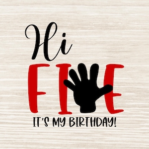 5e anniversaire Svg Garçon 5e anniversaire Svg J'ai cinq ans Svg C'est mon anniversaire 5 ans Svg Png Dxf Jpeg | N222r