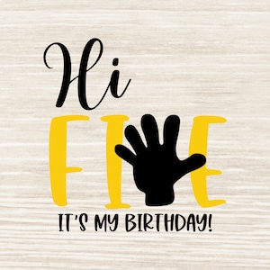 Mon cinquième anniversaire SVG 5ème anniversaire SVG J'ai cinq ans SVG C'est mon anniversaire, 5 ans SVG Png Dxf Jpeg | N222