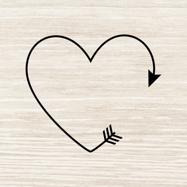 Heart Arrow SVG Heart Monogram Frame svg Love Valentine Wedding cutting file Heart svg eps dxf png jpeg | N41