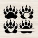 Bear Paw Print SVG PNG for Cricut Bear Paw Cut Files Bear Paw Split