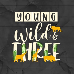 Jeune sauvage et trois anniversaire SVG Troisième anniversaire SVG 3e anniversaire SVG couper des fichiers | N564y