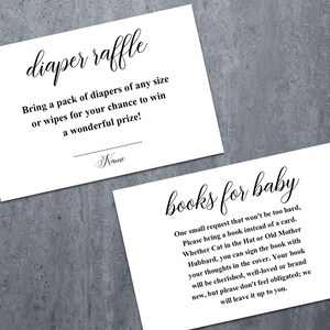 Insertion d'invitation de baby shower, carte de demande de livre, insert imprimable de ticket de tombola de couches, livres pour bébé, téléchargement immédiat (v32s3)