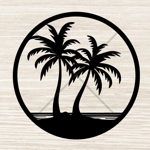 Palm Tree Svg Png Palm tree clipart Beach Svg Cut file for Cricut Silhouette, Palm tree logo, Beach Frame, Svg, png, Jpeg, Dxf | MV4