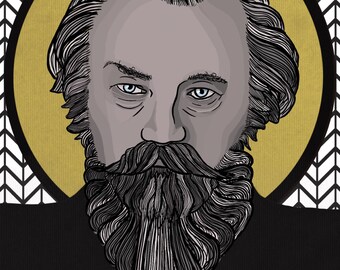 Johannes Brahms as a Byzantine Saint, art portrait