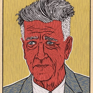 David Lynch in Red, art print