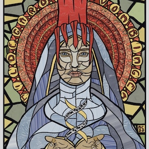 Hildegard von Bingen Receives a Vision, art print 11x14in