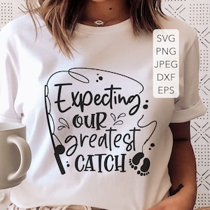 Esperando nuestra mejor captura SVG, Anuncio de embarazo otoño SVG, Camisetas de revelación de embarazo svg, Cricut Silhouette Cameo Eps Png Pdf Cut File