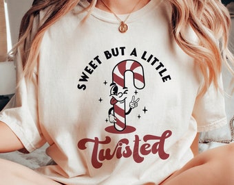 Sweet But a Little Twisted SVG groovy boho christmas SVG xmas Retro Shirt sublimation svg Cut files