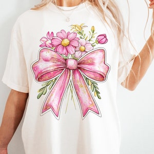 Floral printanier PNG printemps coquette fleur Clipart aquarelle daises fleurs sauvages fille PNG Design pour chemises Téléchargement numérique graphiques par SVGix