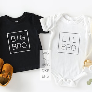 Big Bro Little Bro SVG, Big Brother Little Brother SVG, Arquivos de corte png de camisas correspondentes para Cricut e Silhouette