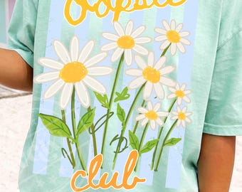 Oopsie Club PNG, funny floral png, daisy club png, trendy quote png, coquette flower png, sassy spring png