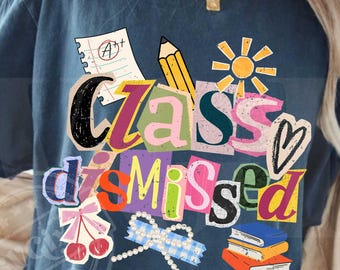 Class Dismissed PNG, Out Summer Png, End Year Teacher png, Teacher Collage PNG