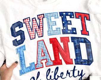 Sweet Land Liberty PNG, patriotic usa png, americana shirt png, 4th july png, usa liberty png, freedom usa png