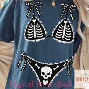 Summerween png, Squelette d'été PNG, Spooky Summer png, Bikini Halloween png image 1