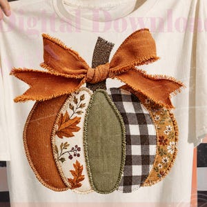 Patchwork-Herbstkürbis (PNG, digitaler Download) – KEIN MUSTER
