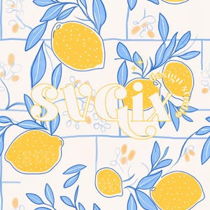 Papier numérique Amalficore sans couture, citron sans couture, vibrant d'agrumes, fichier de fruits côtiers répétant le design d'arrière-plan de l'été par SVGix
