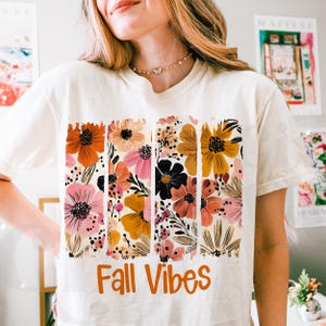 Boho Fall PNG, Fall Vibes PNG, Happy Fall Design Trendy Autumn fall floral design,fall flowers png,boho floral Digital Download Shirt Design image 6