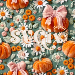 Naadloze pompoen, herfst naadloos, coquette herfst print digitale papier download achtergrond door SVGix