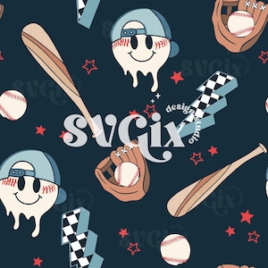 Baseball Boy Seamless + pasujący plik Baseball Kids File Powtarzający się wzór do sublimacji tkanin przez SVGix