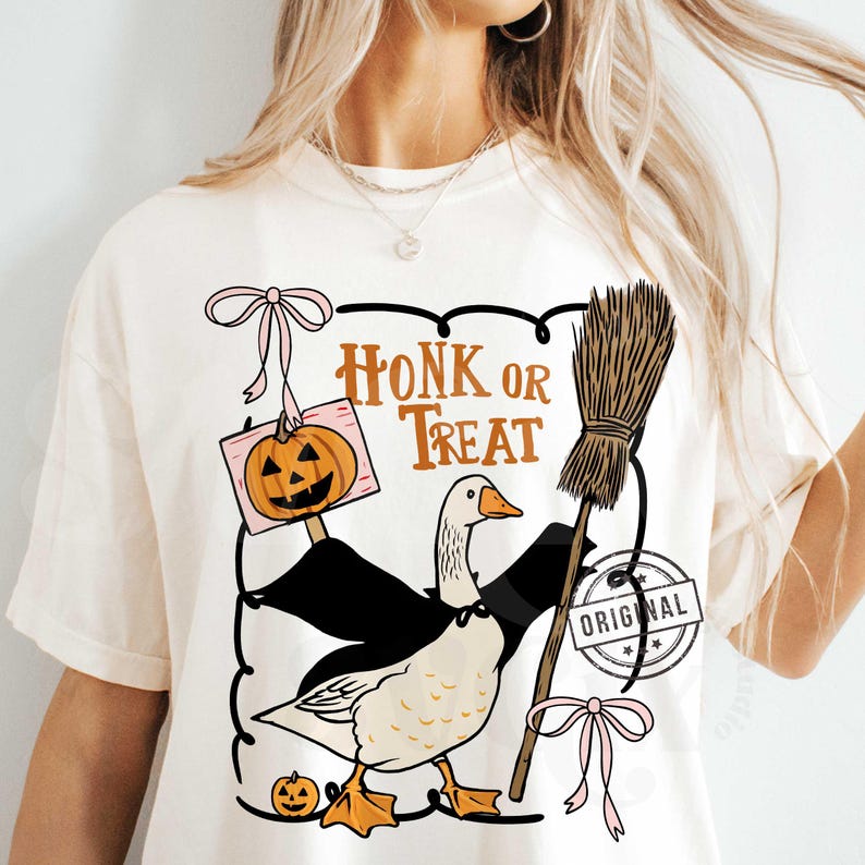 Halloween Goose png, Fun Halloween png, Honk or Treat PNG, Spooky png, Funny Halloween png, Spooky vibes png by SVGix image 3