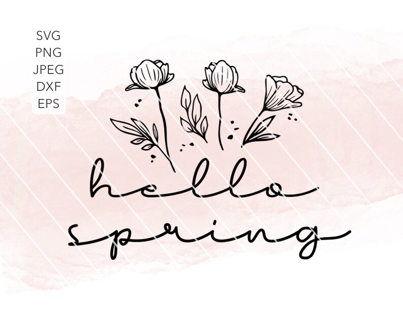 Download Instant Download Spring Botanical Svg Cut Files Hello Spring Svg Floral Spring Svg Clip Art Art Collectibles