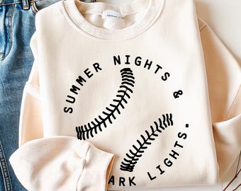 Summer Nights & Ballpark Lights Svg, Baseball Mom Svg, Baseball Svg, Funny Baseball Svg Cut Files by SVGix
