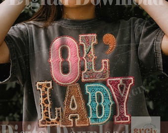 Ol' Lady PNG, zabawny humor retro-zachodni dla dorosłych png, powiedzenie vintage (pobieranie cyfrowe)