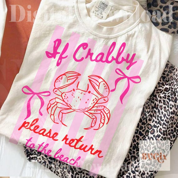 If Crabby Stripes png, If Crabby png, Return to the Beach png,  Summer Stripes PNG, Summer Coastal png,