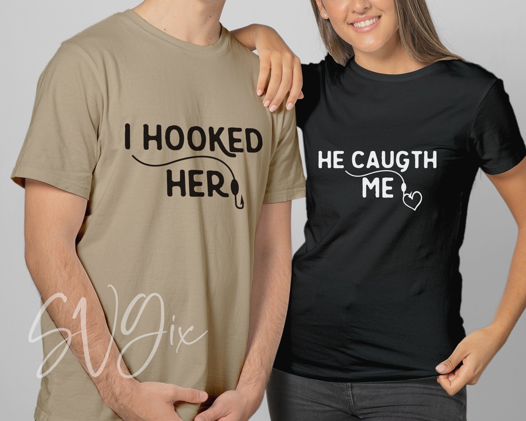 Download He Caught Me I Hooked Her Svg Fishing Couple Svg Couple Etsy