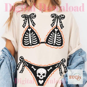 Summerween png, Squelette d'été PNG, Spooky Summer png, Bikini Halloween png image 4