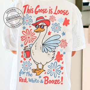 4ème oie PNG, png rouge blanc, cette oie est lâche svg, png du 4 juillet, chemise patriotique Design par SVGix