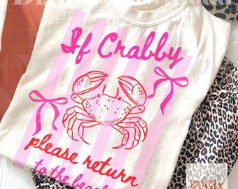 If Crabby Stripes png, If Crabby png, Return to the Beach png,  Summer Stripes PNG, Summer Coastal png,