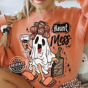 Funny Halloween PNG SVG, Ghost Halloween, Haunt Mess png, Spooky Season PNG, Halloween Vibes png, Retro Halloween png by SVGix image 6