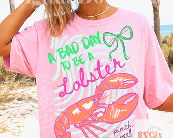A bad day to be a lobster png, funny lobster png, summer fun png