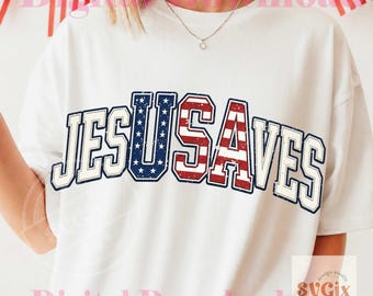 Jesus Saves USA PNG, patriotic jesus png, christian usa png, faith usa png, bible quote png, americana faith png
