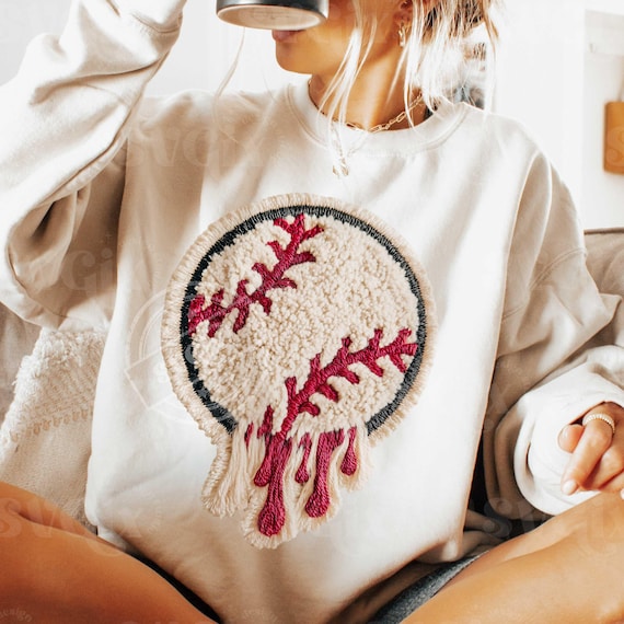 Baseball PNG, Faux Yarn Dripping Ball Sublimation, Baseball Chenille, Baseball Mom PNG, Baseball Latch Hook png, Baseball Mama png